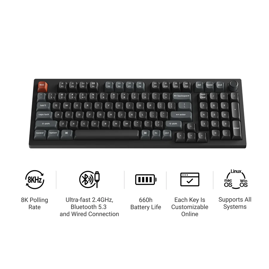 Keychron V5 Ultra 8K Wireless Custom Mechanical Keyboard(US ANSI Layout)