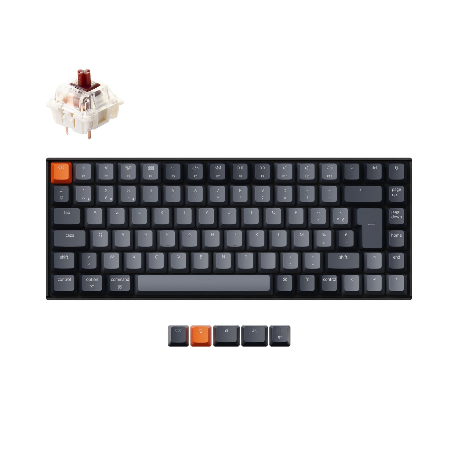 Keychron K2  kabellose Mechanische Tastatur (Frankreich ISO-FR Layout) - Version 2