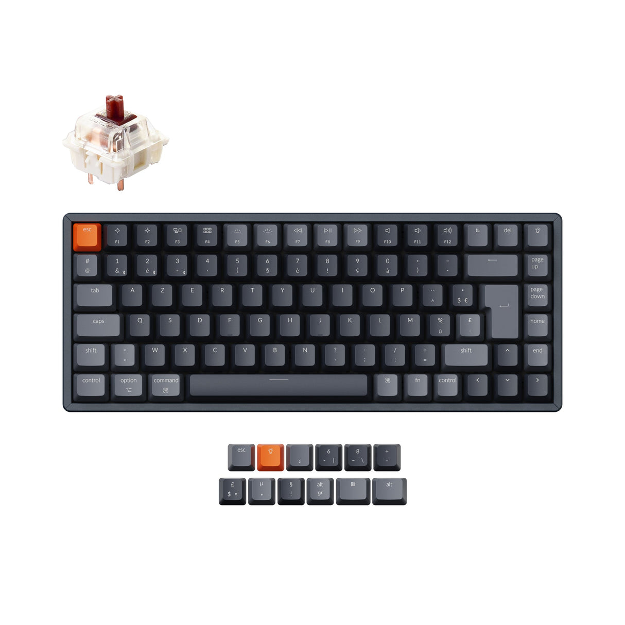Keychron K2  kabellose Mechanische Tastatur (Frankreich ISO-FR Layout) - Version 2