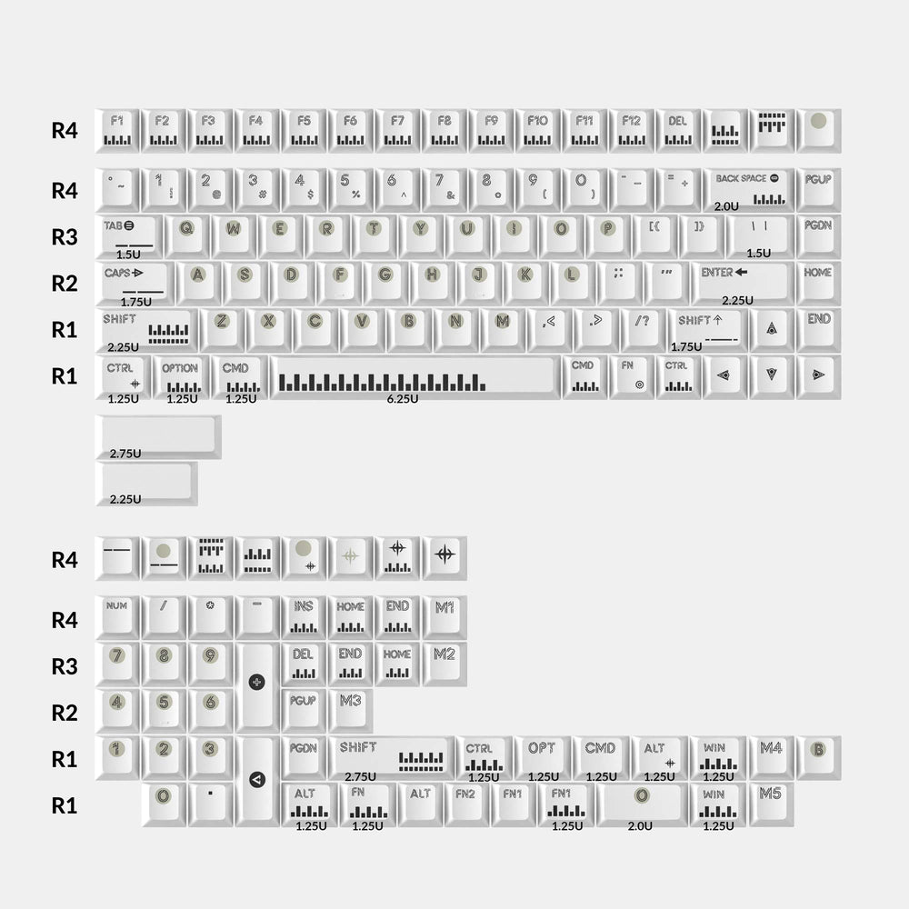 Klassisches Klavier-Cherry Profile Dye-Sub PBT Tastenkappensammlungen