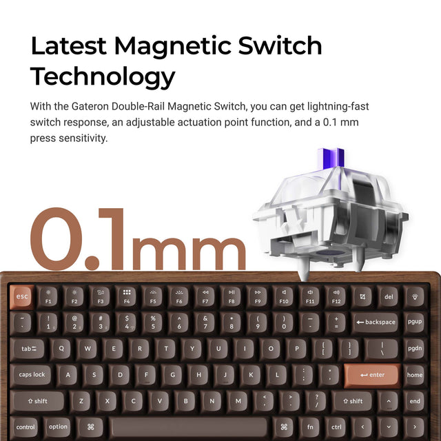 Keychron K2 HE Wireless Magnetic Switch Custom Keyboard - All-Wood Special Edition(US ANSI Layout)