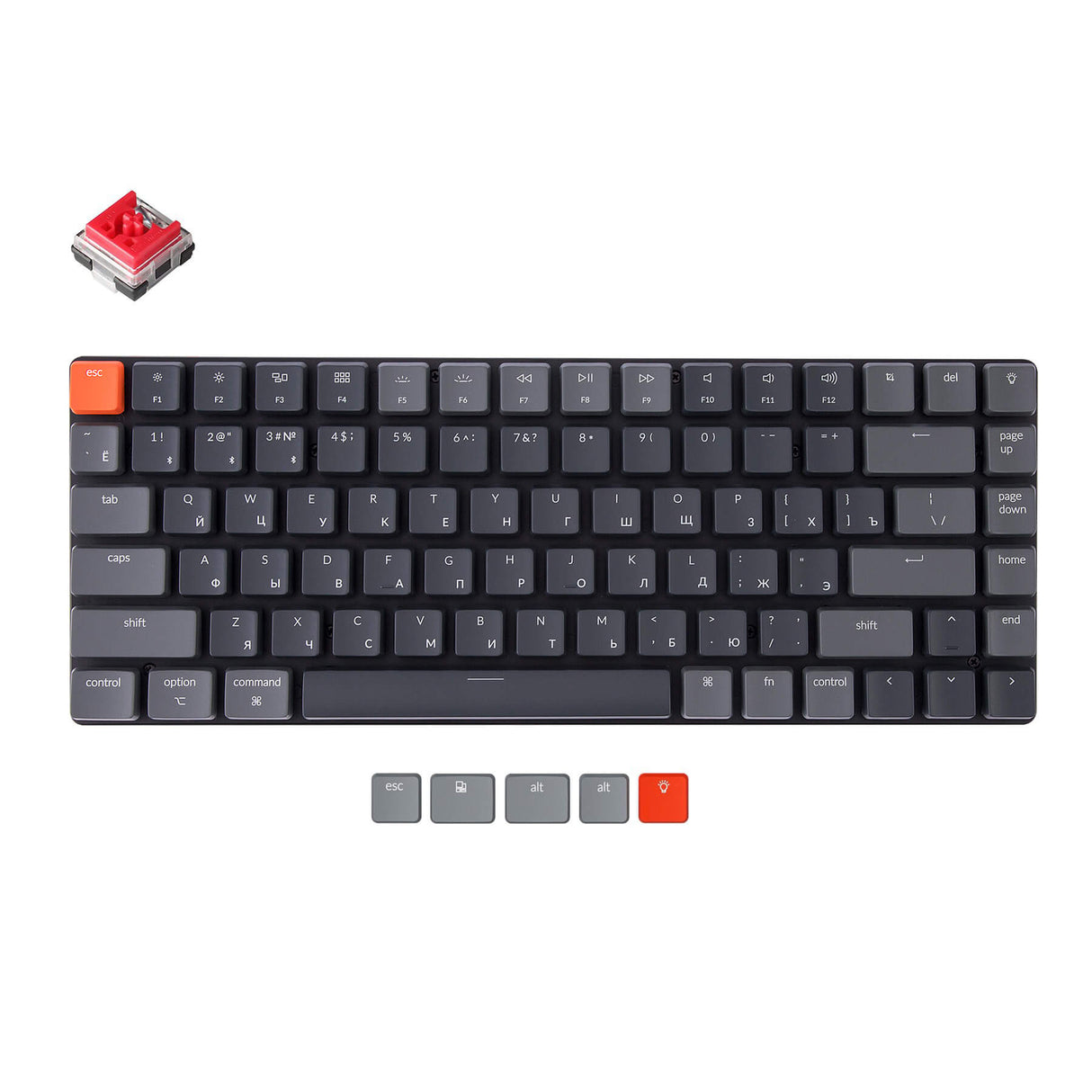 Keychron K3 Ultraschlanke kabellose mechanische Tastatur (Russisches RU-Layout) – Version 2