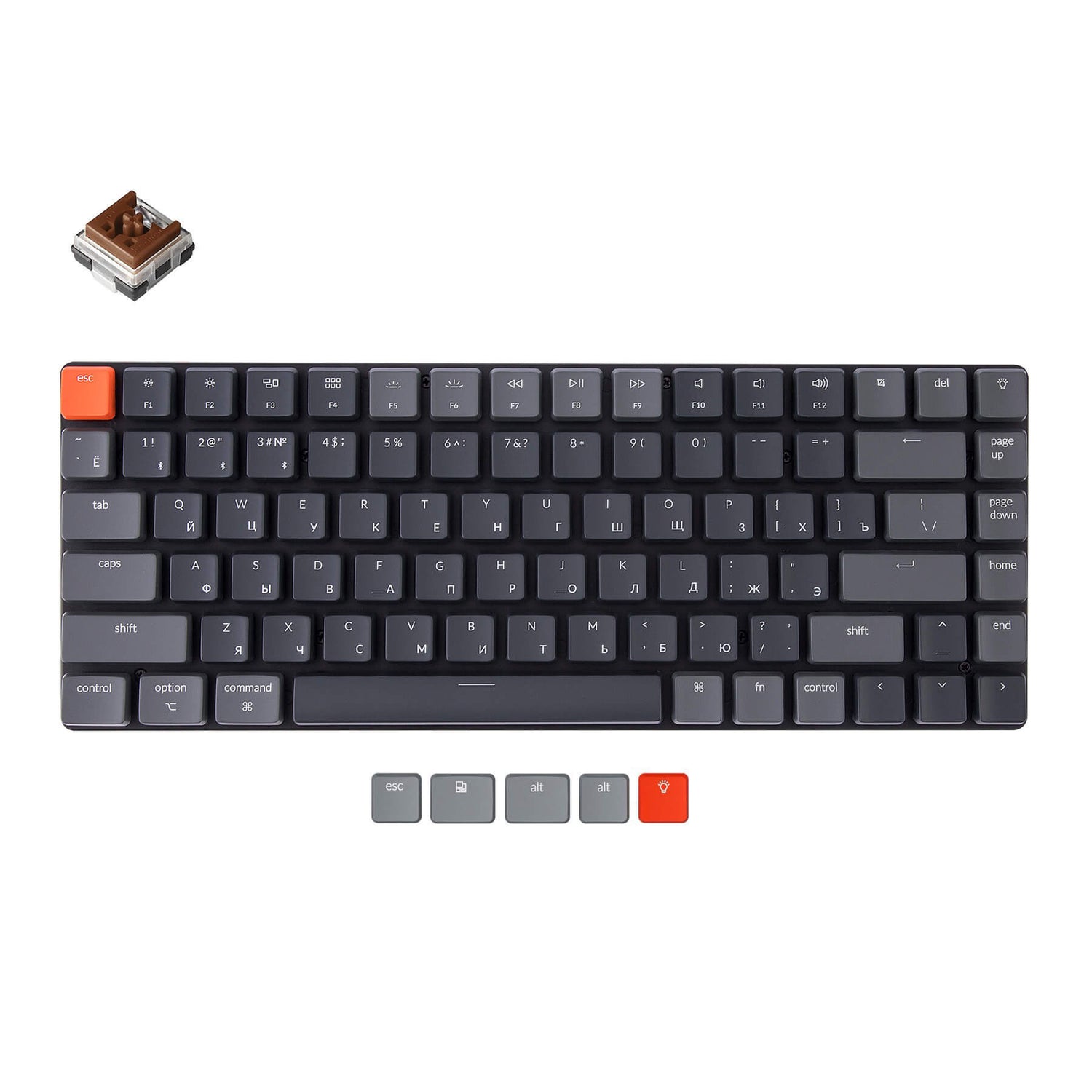 Keychron K3 Ultraschlanke kabellose mechanische Tastatur (Russisches RU-Layout) – Version 2