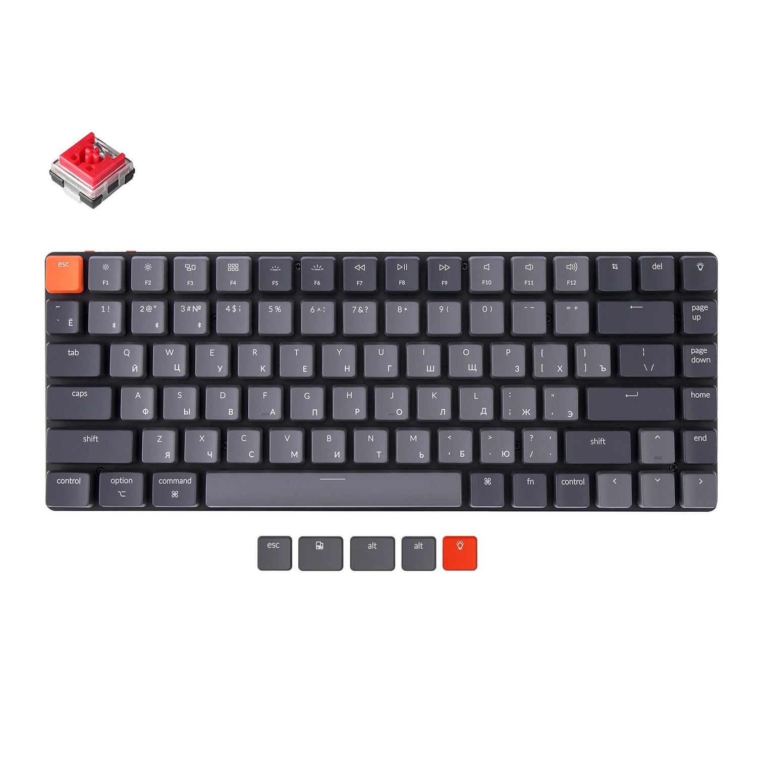 Keychron K3 Ultraschlanke kabellose mechanische Tastatur (Russisches RU-Layout) – Version 2