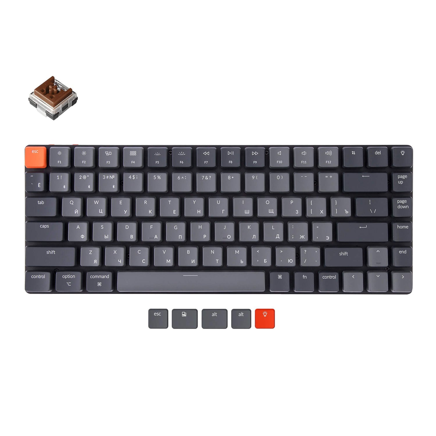 Keychron K3 Ultraschlanke kabellose mechanische Tastatur (Russisches RU-Layout) – Version 2