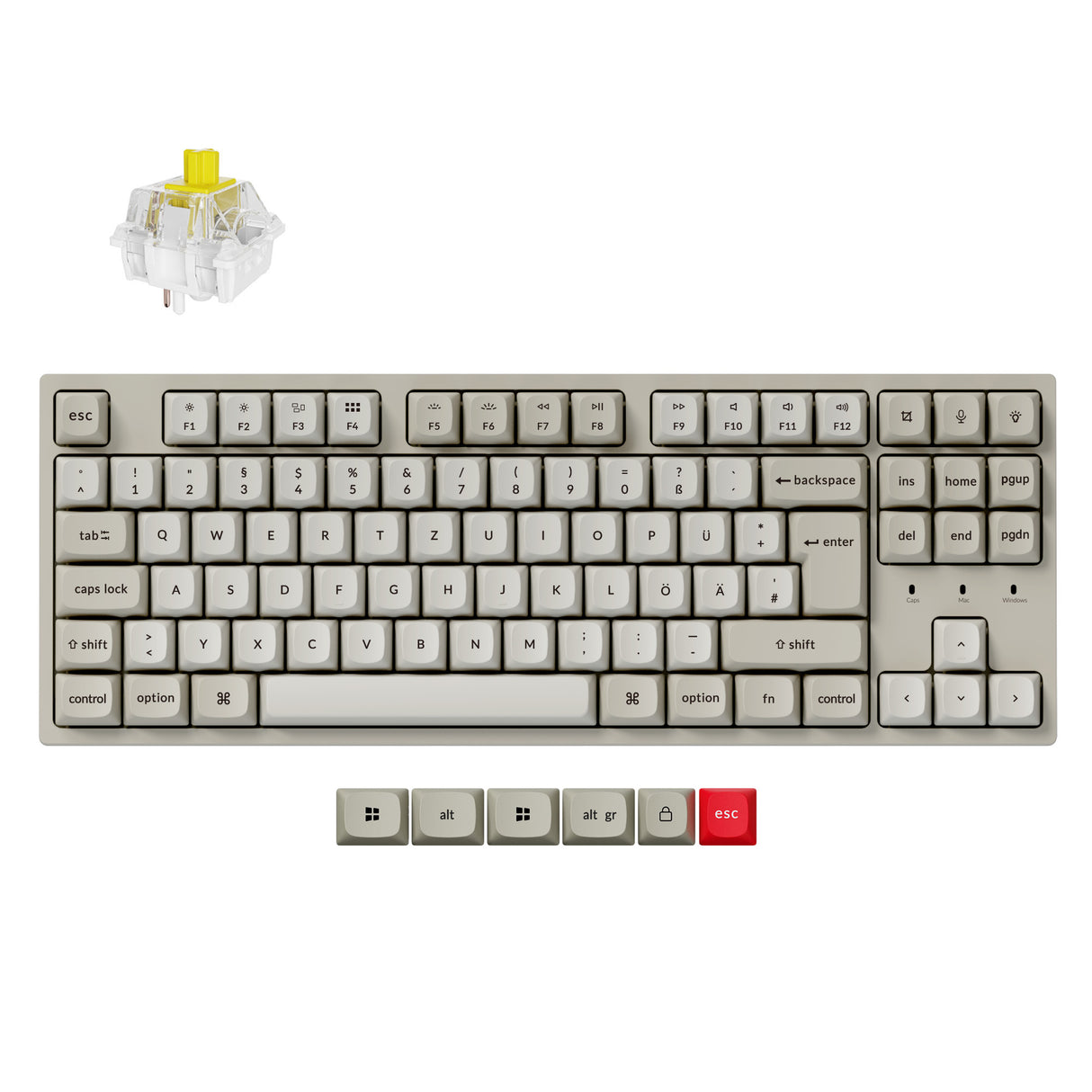 Keychron C1 Pro 8K QMK Wired Custom Mechanical Keyboard ISO Layout Collection