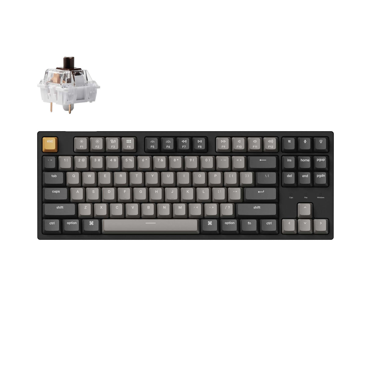 Keychron C1 Pro QMK/VIA Kabelgebundene mechanische Tastatur (US-Layout)