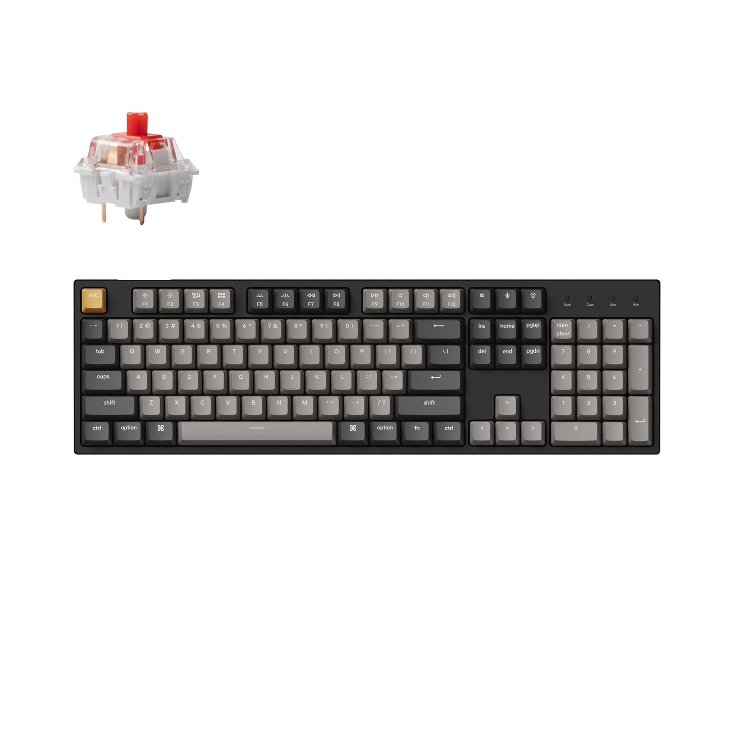 Keychron C2 Pro QMK/VIA Kabelgebundene mechanische Tastatur(US-Layout)