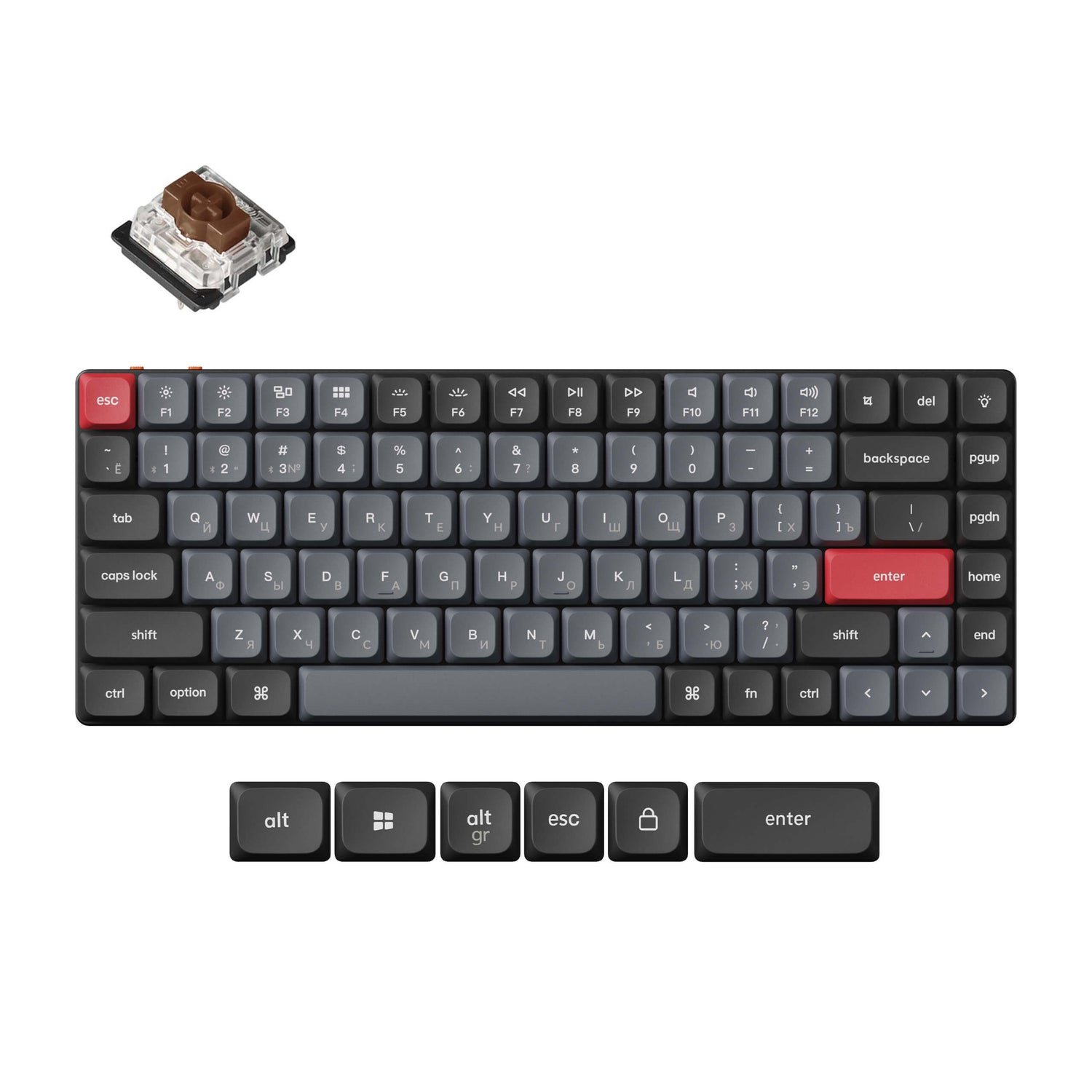 Keychron K3 Pro QMK/VIA Kabellose Custom Mechanische Tastatur (Russisches RU Layout)