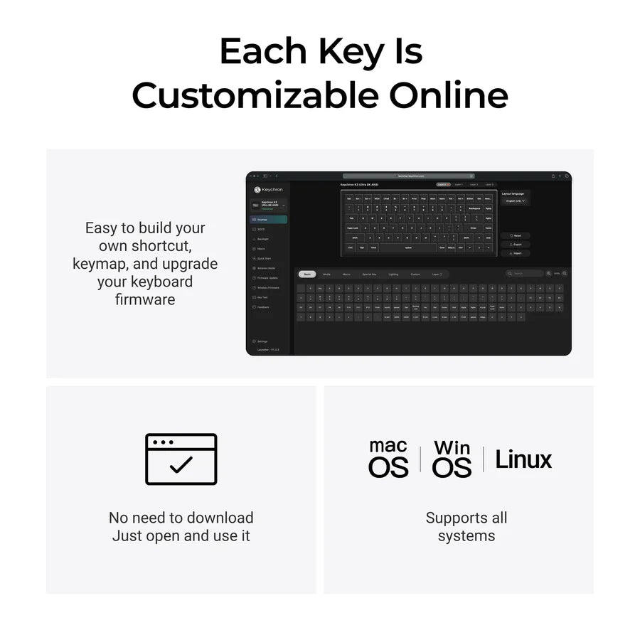 Keychron K3 Ultra 8K Wireless Custom Mechanical Keyboard(US ANSI Layout)