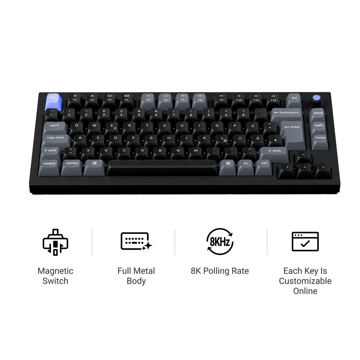 Keychron Q1 HE 8K Magnetic Switch Keyboard (ISO layout Only Wired Keyboard)