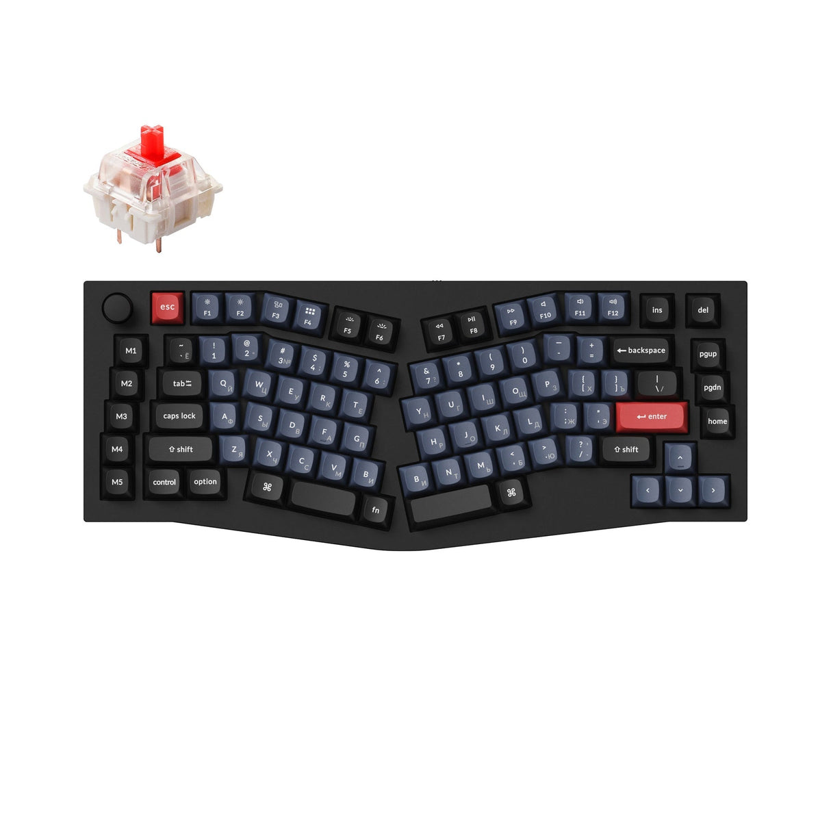 Keychron Q10 (Alice Layout) QMK Custom mechanische Tastatur (Russisches RU Layout)