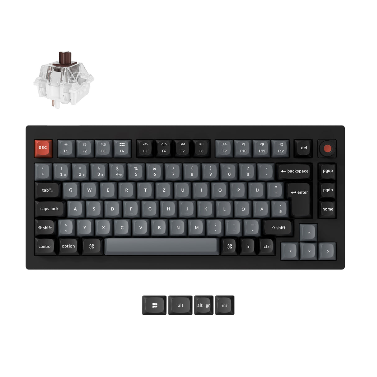 Keychron V1 8K QMK Wired Custom Mechanical Keyboard ISO Layout Collection