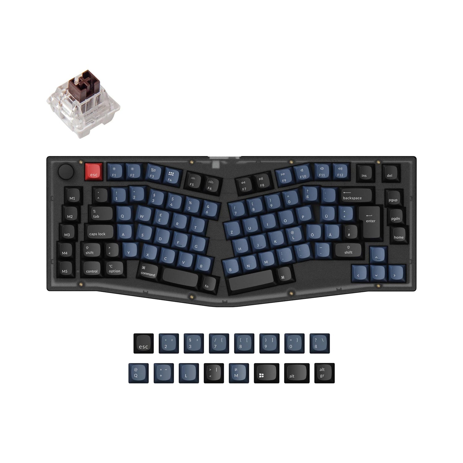 Keychron V10 (Alice Layout) QMK Benutzerdefinierte Mechanische Tastatur ISO Layout Sammlung