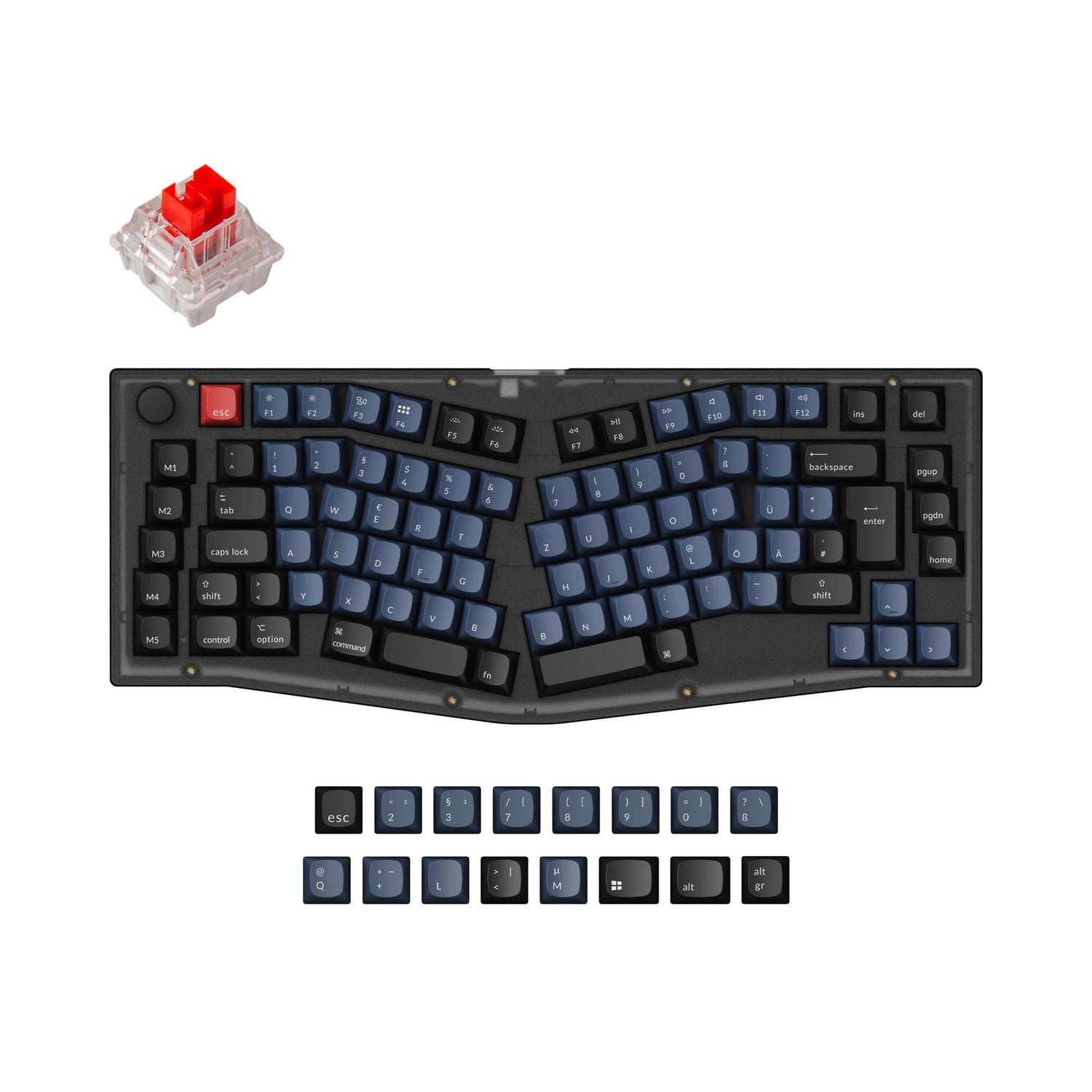 Keychron V10 (Alice Layout) QMK Benutzerdefinierte Mechanische Tastatur ISO Layout Sammlung