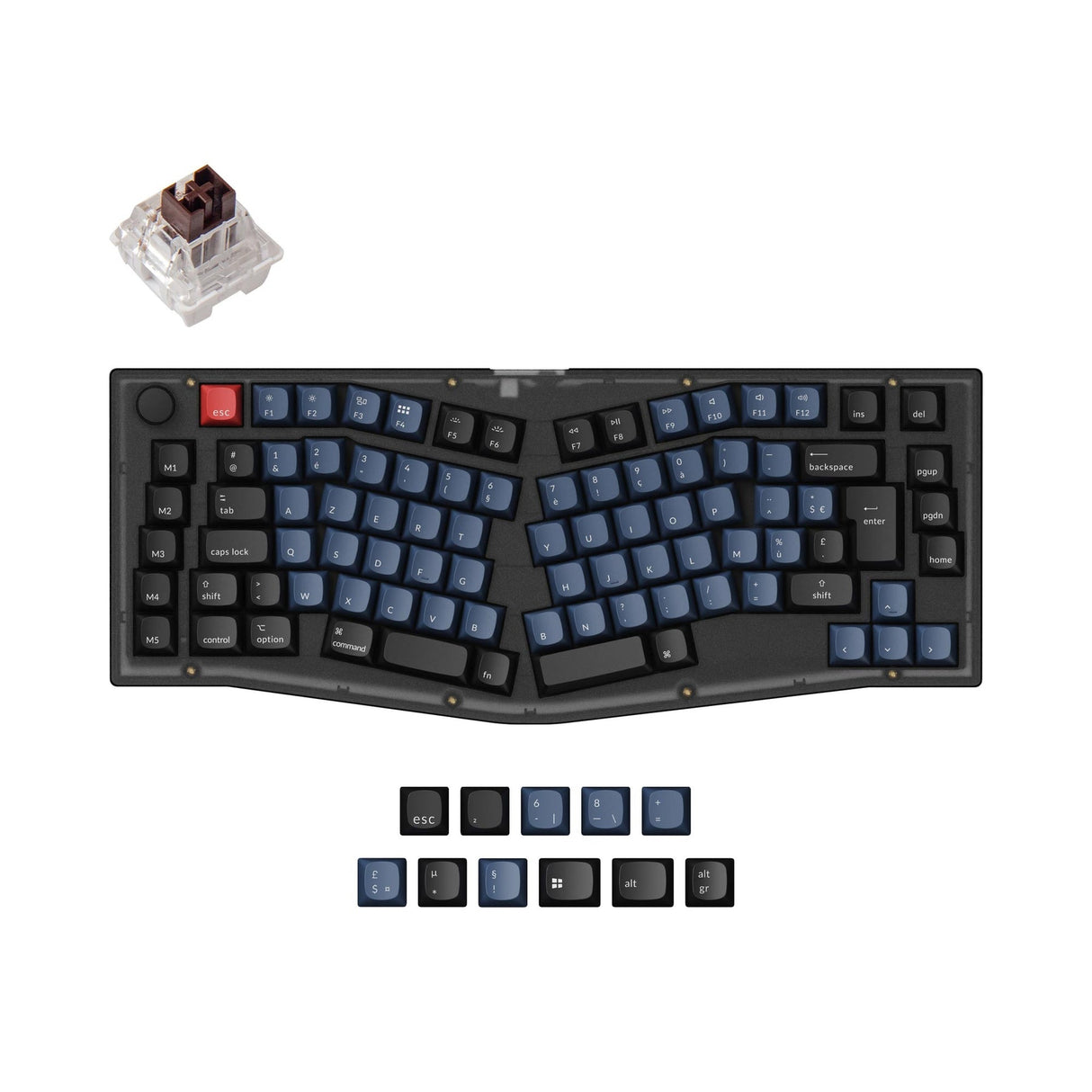 Keychron V10 (Alice Layout) QMK Benutzerdefinierte Mechanische Tastatur ISO Layout Sammlung