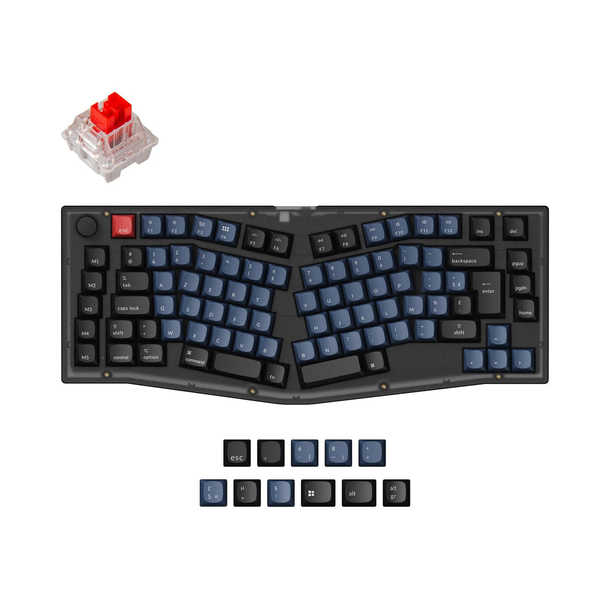 Keychron V10 (Alice Layout) QMK Benutzerdefinierte Mechanische Tastatur ISO Layout Sammlung