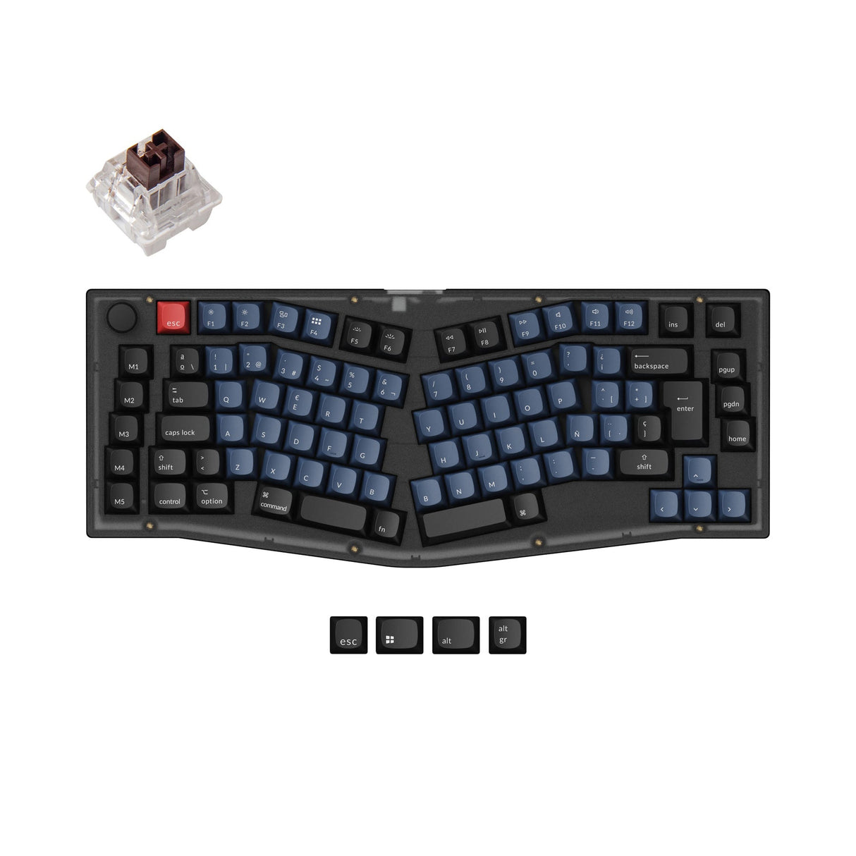 Keychron V10 (Alice Layout) QMK Benutzerdefinierte Mechanische Tastatur ISO Layout Sammlung