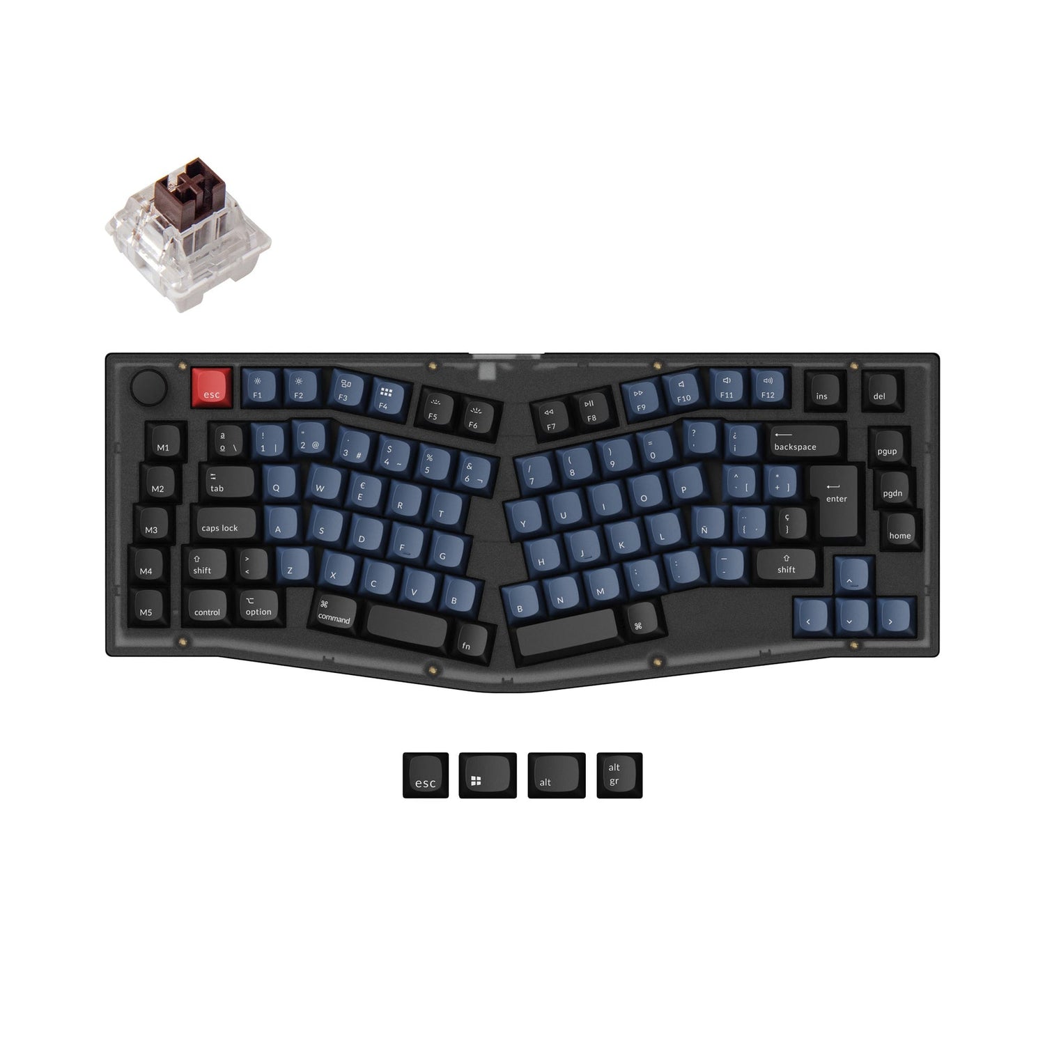 Keychron V10 (Alice Layout) QMK Benutzerdefinierte Mechanische Tastatur ISO Layout Sammlung