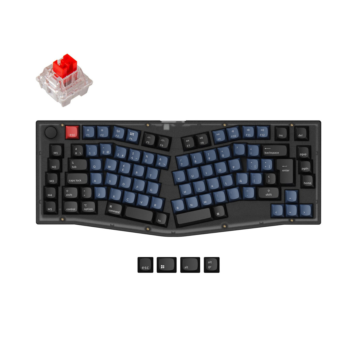 Keychron V10 (Alice Layout) QMK Benutzerdefinierte Mechanische Tastatur ISO Layout Sammlung