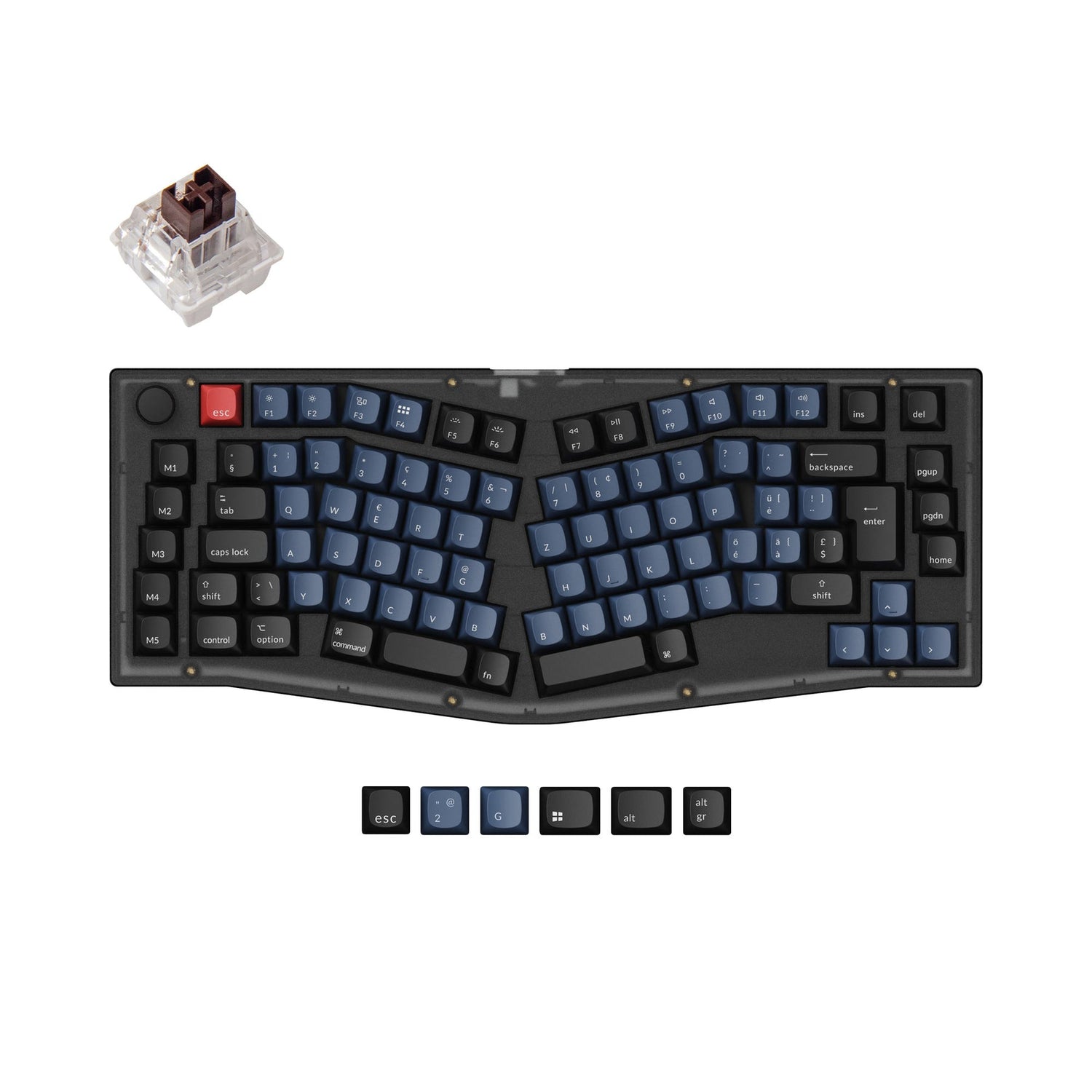 Keychron V10 (Alice Layout) QMK Benutzerdefinierte Mechanische Tastatur ISO Layout Sammlung