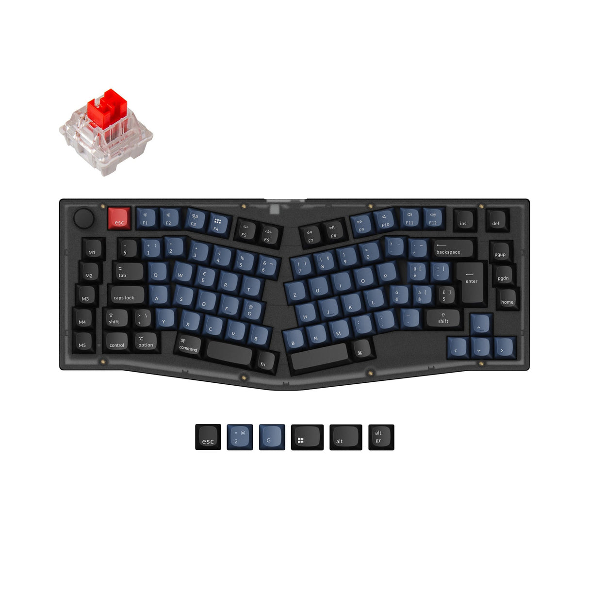 Keychron V10 (Alice Layout) QMK Benutzerdefinierte Mechanische Tastatur ISO Layout Sammlung