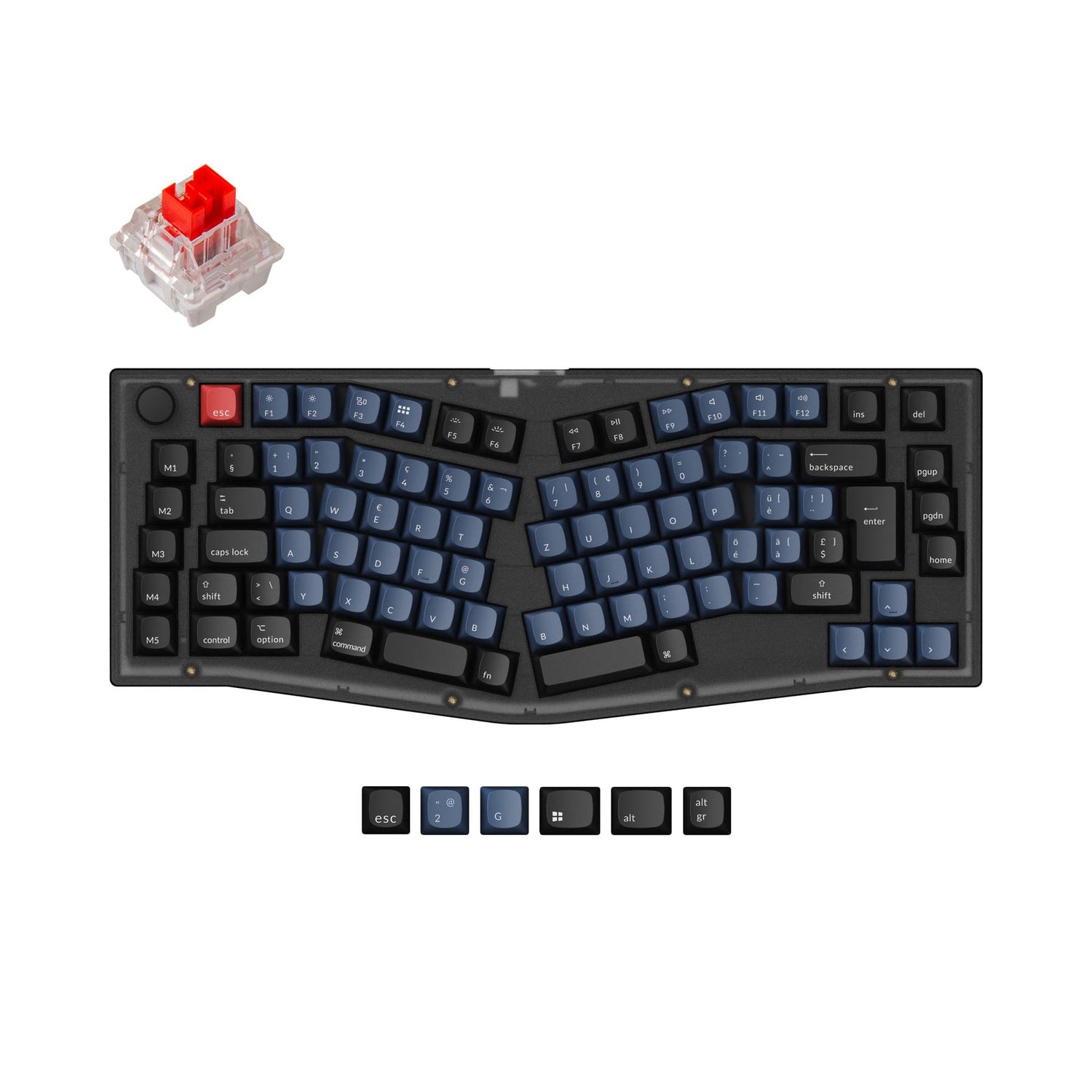 Keychron V10 (Alice Layout) QMK Benutzerdefinierte Mechanische Tastatur ISO Layout Sammlung