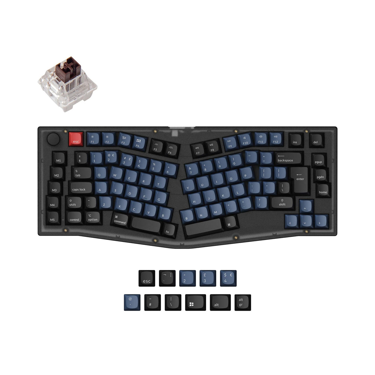 Keychron V10 (Alice Layout) QMK Benutzerdefinierte Mechanische Tastatur ISO Layout Sammlung