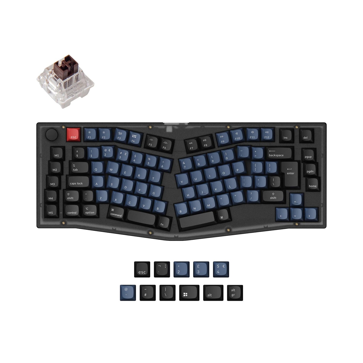 Keychron V10 (Alice Layout) QMK Benutzerdefinierte Mechanische Tastatur ISO Layout Sammlung