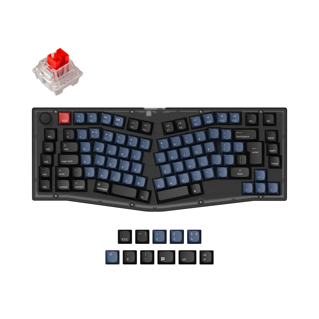 Keychron V10 (Alice Layout) QMK Benutzerdefinierte Mechanische Tastatur ISO Layout Sammlung