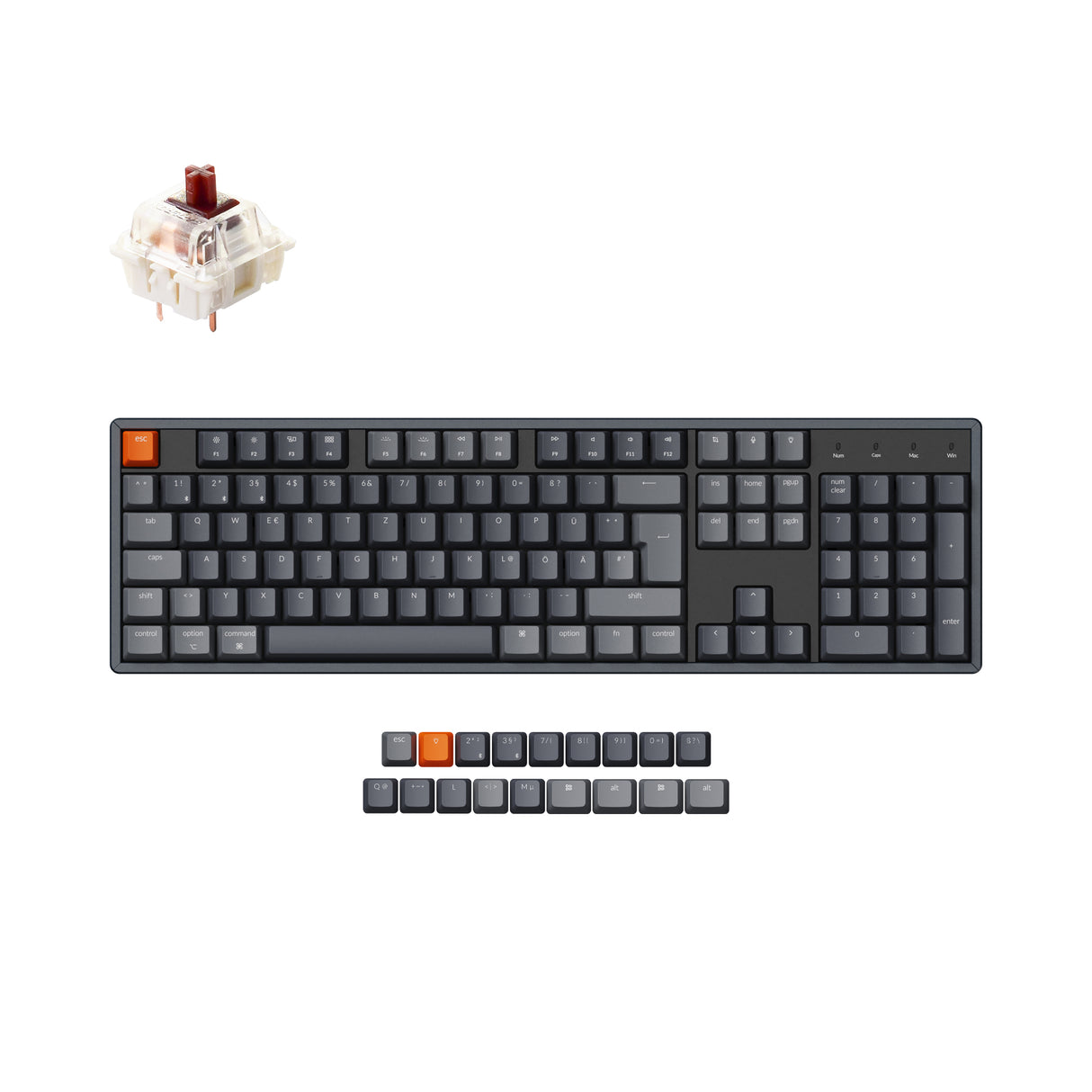 Keychron K10 kabellose mechanische Tastatur (Deutsches ISO-DE-Layout)