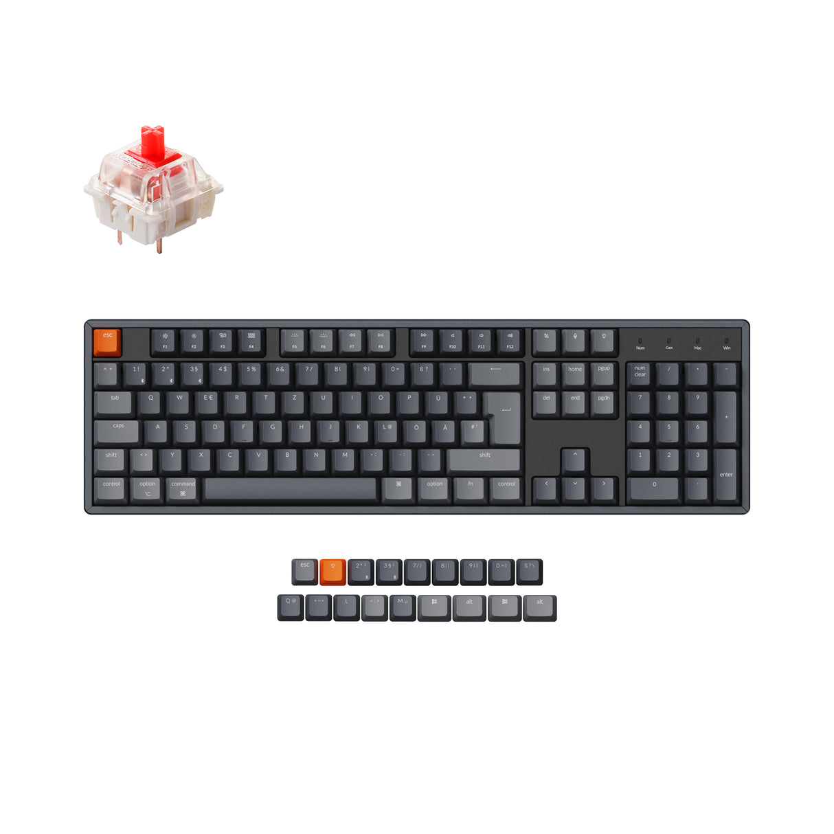 Keychron K10 kabellose mechanische Tastatur (Deutsches ISO-DE-Layout)