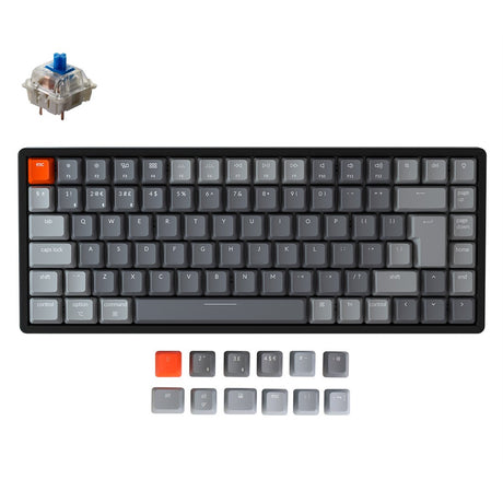 Keychron K2 Wireless Mechanical Keyboard (UK ISO Layout) - Keychron | Wireless Mechanical Keyboards for Mac Windows White Backlight RGB Backlit Gateron Mechanical blue Switch with Aluminum Frame