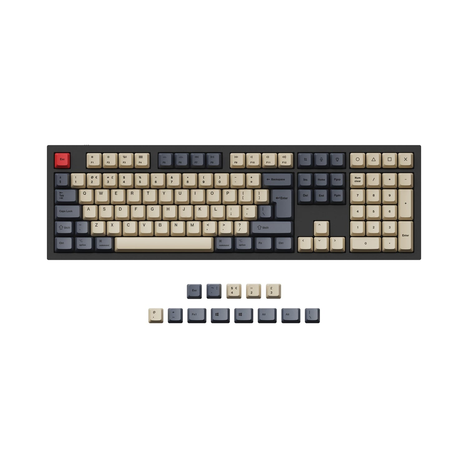 ISO & ANSI Q3 & Q4 & Q6 & K8 OEM Dye-Sub PBT Tastenkappensammlung – Carbon