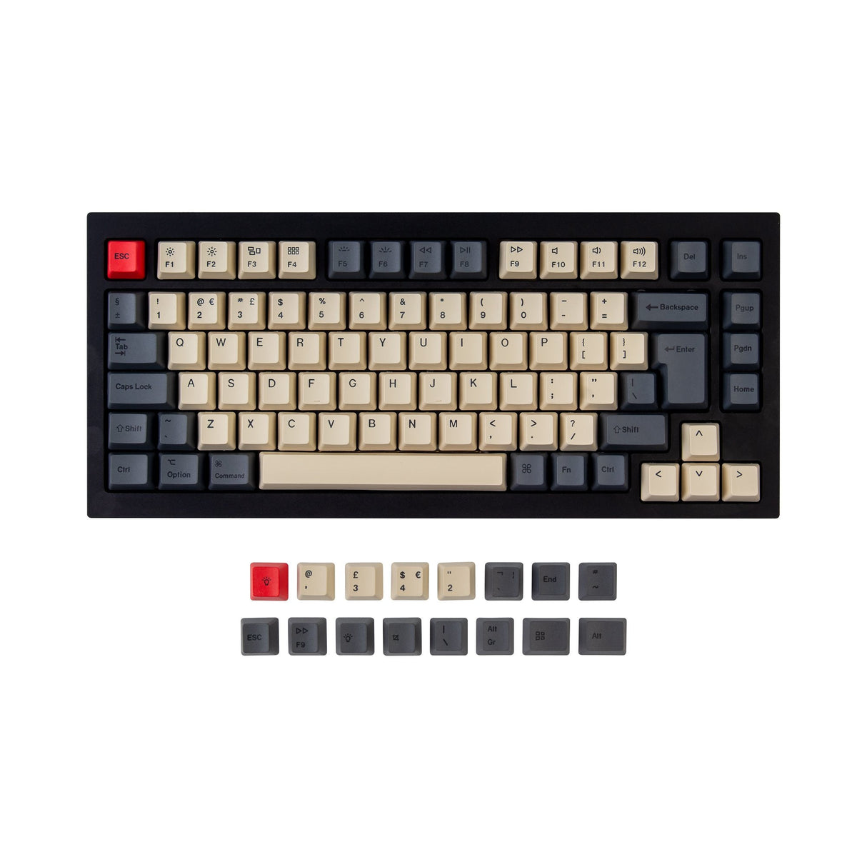 ISO Q1 & K2 OEM Dye-Sub PBT Tastenkappen-Sammlung – Carbon