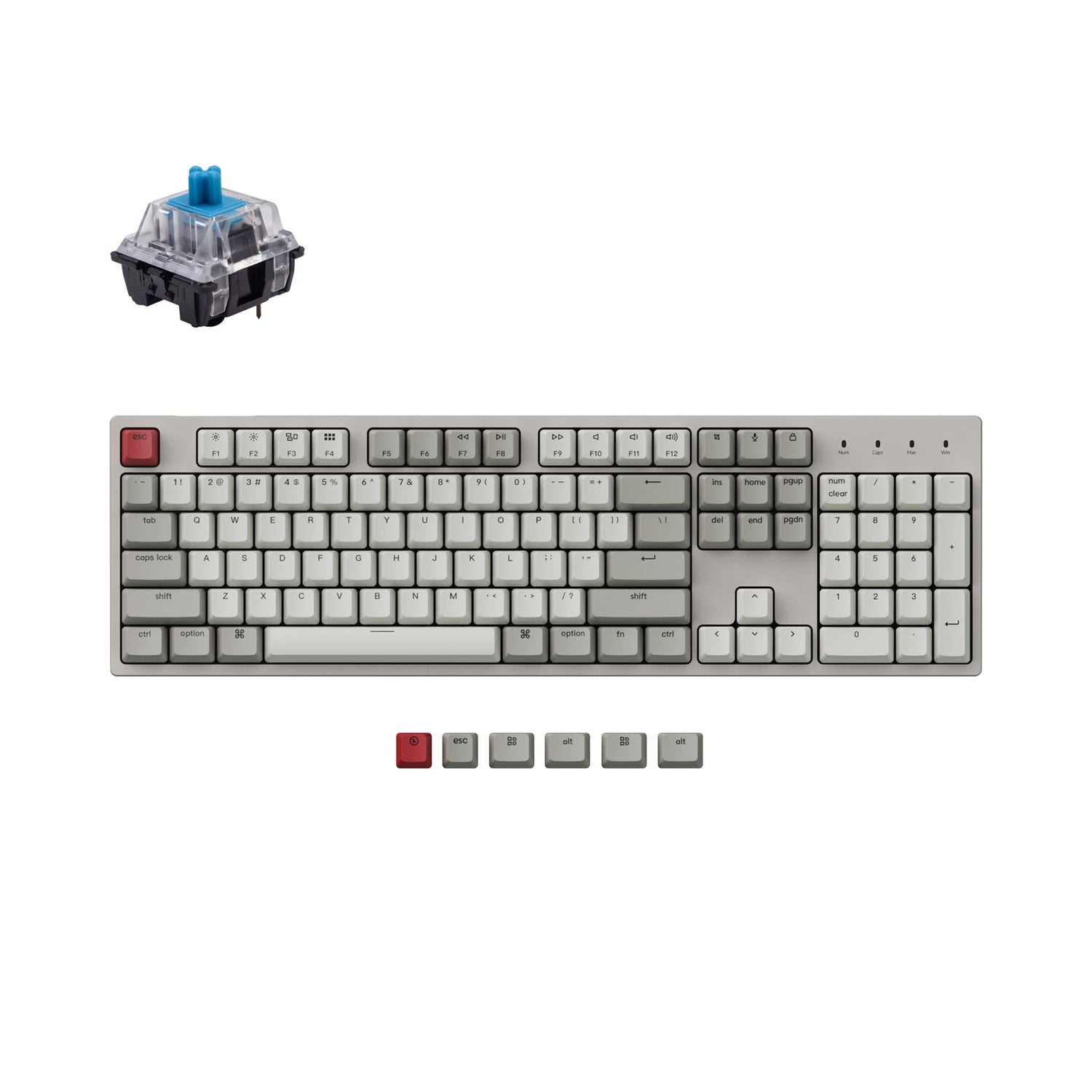 Keychron C2 Kabelgebundene mechanische Tastatur (US ANSI Layout)