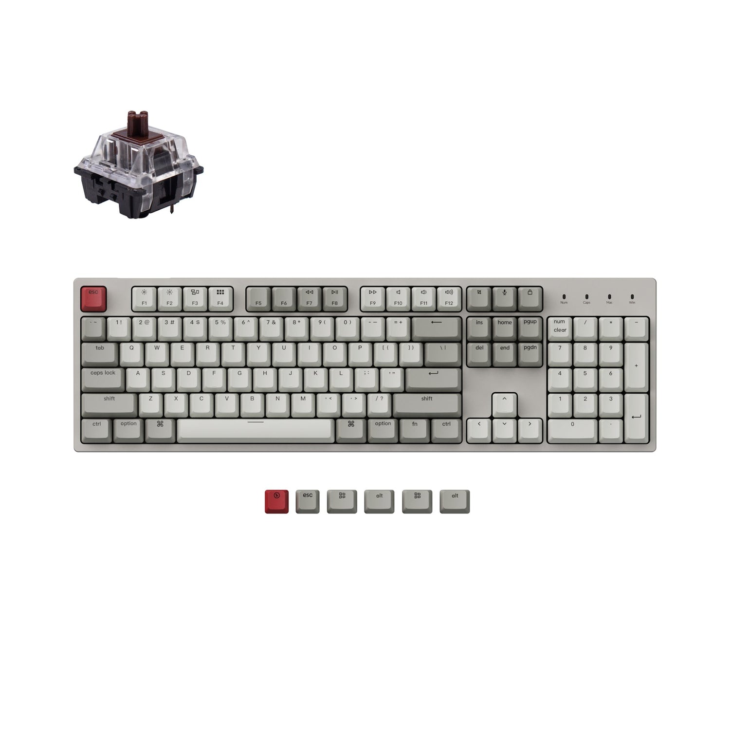 Keychron C2 Kabelgebundene mechanische Tastatur (US ANSI Layout)