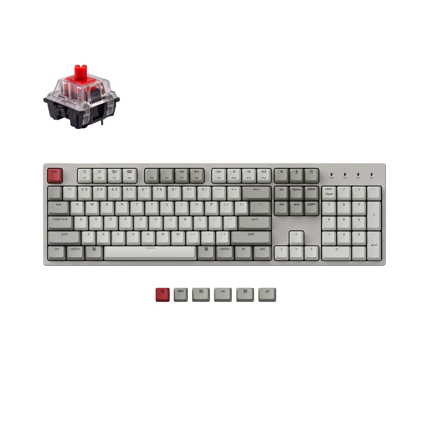 Keychron C2 Kabelgebundene mechanische Tastatur (US ANSI Layout)