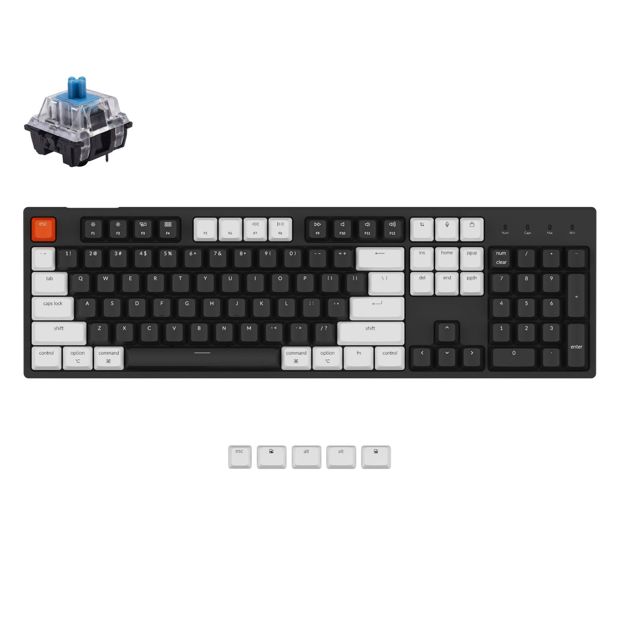 Keychron C2 Kabelgebundene mechanische Tastatur (US ANSI Layout)