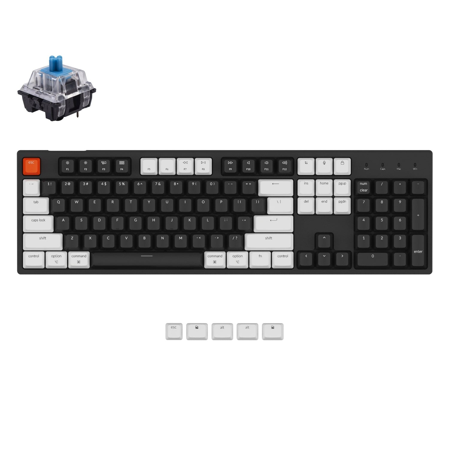 Keychron C2 Kabelgebundene mechanische Tastatur (US ANSI Layout)
