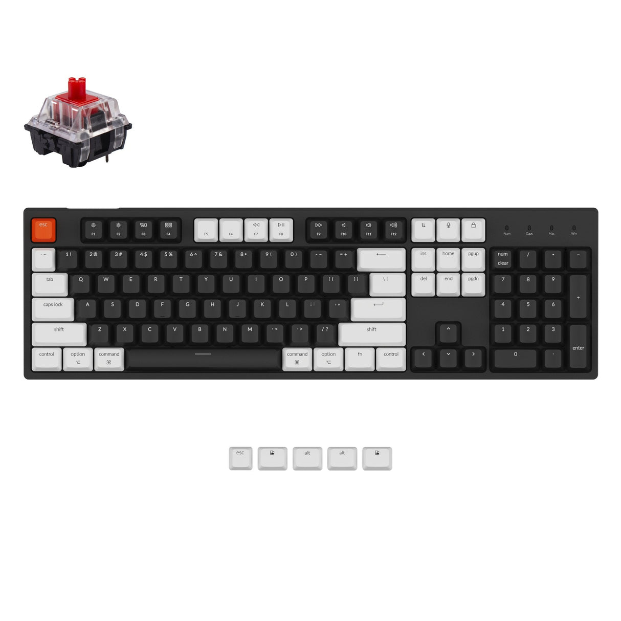 Keychron C2 Kabelgebundene mechanische Tastatur (US ANSI Layout)