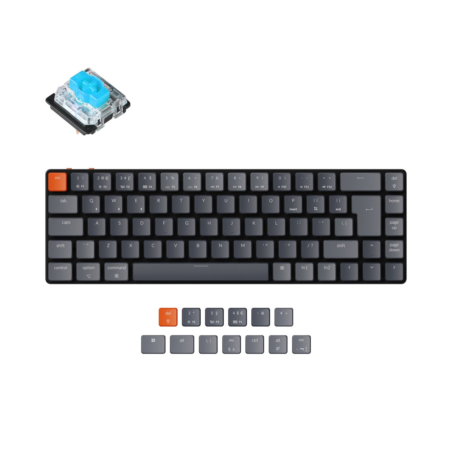 Keychron K7 Ultraschlanke kabellose mechanische Tastatur (UK-ISO-Layout)