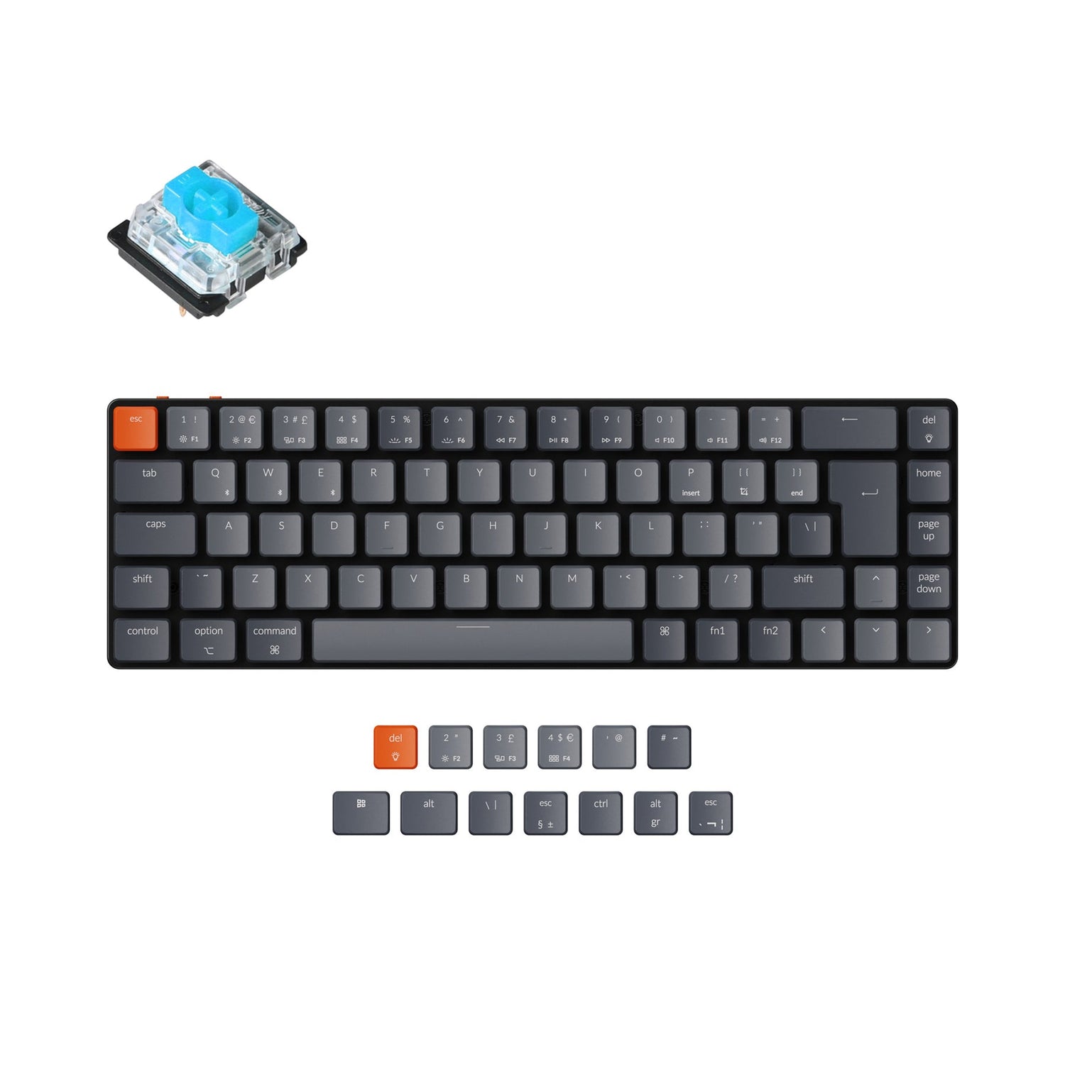 Keychron K7 Ultraschlanke kabellose mechanische Tastatur (UK-ISO-Layout)