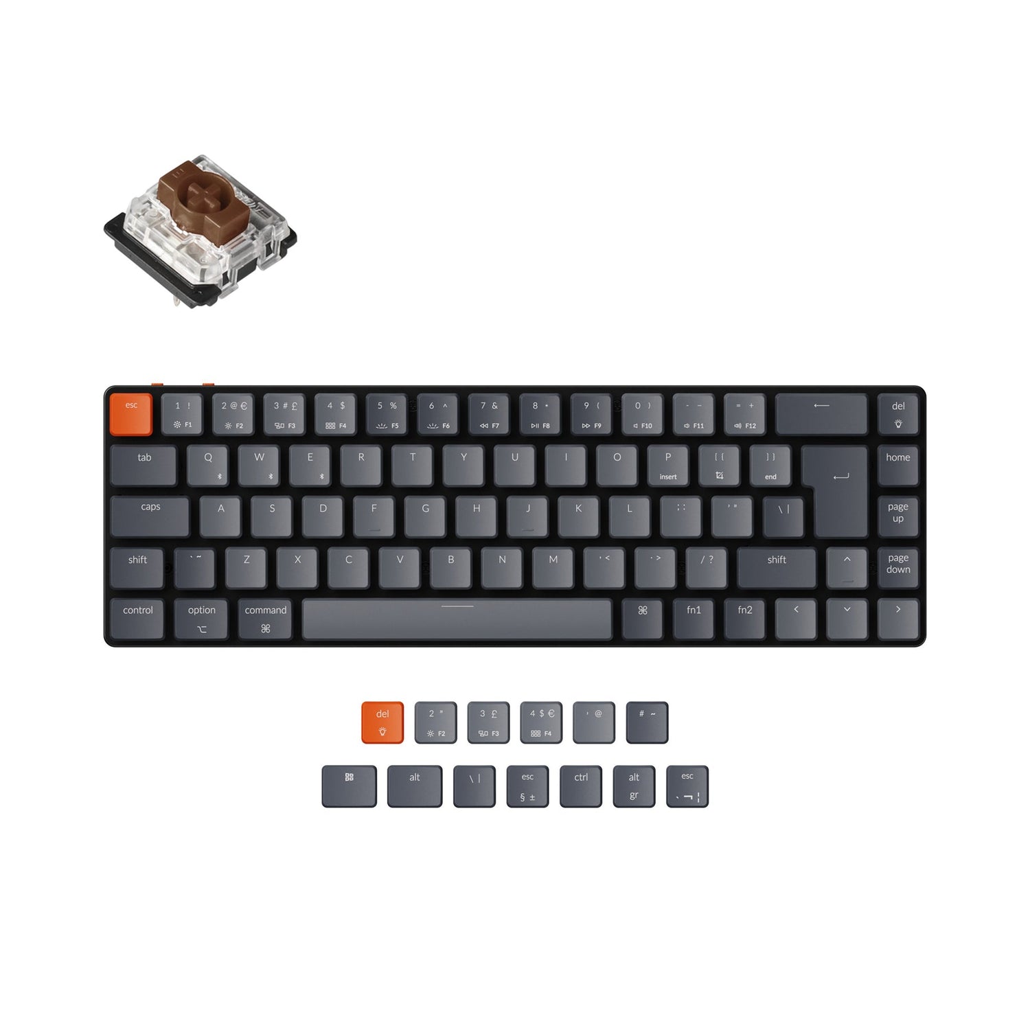 Keychron K7 Ultraschlanke kabellose mechanische Tastatur (UK-ISO-Layout)