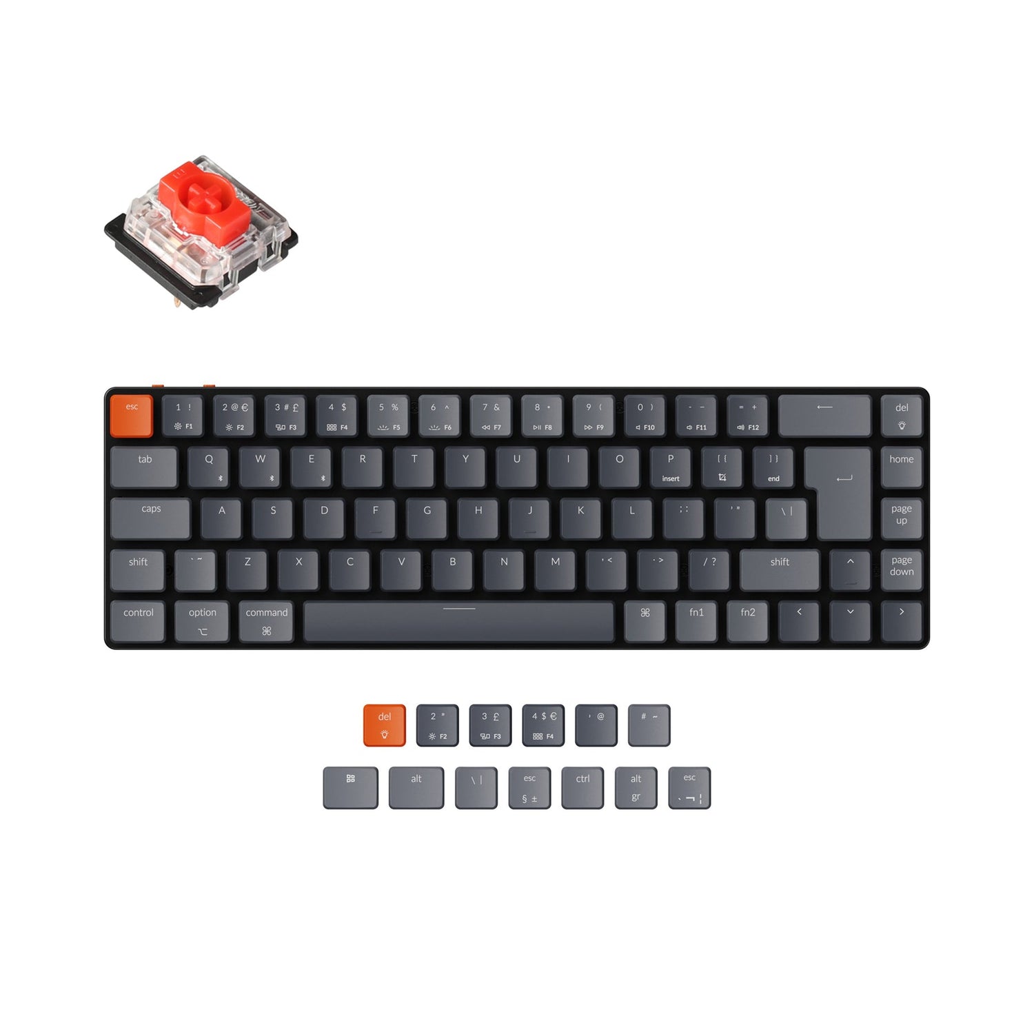 Keychron K7 Ultraschlanke kabellose mechanische Tastatur (UK-ISO-Layout)