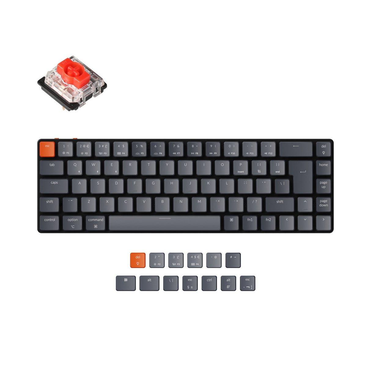 Keychron K7 Ultraschlanke kabellose mechanische Tastatur (UK-ISO-Layout)