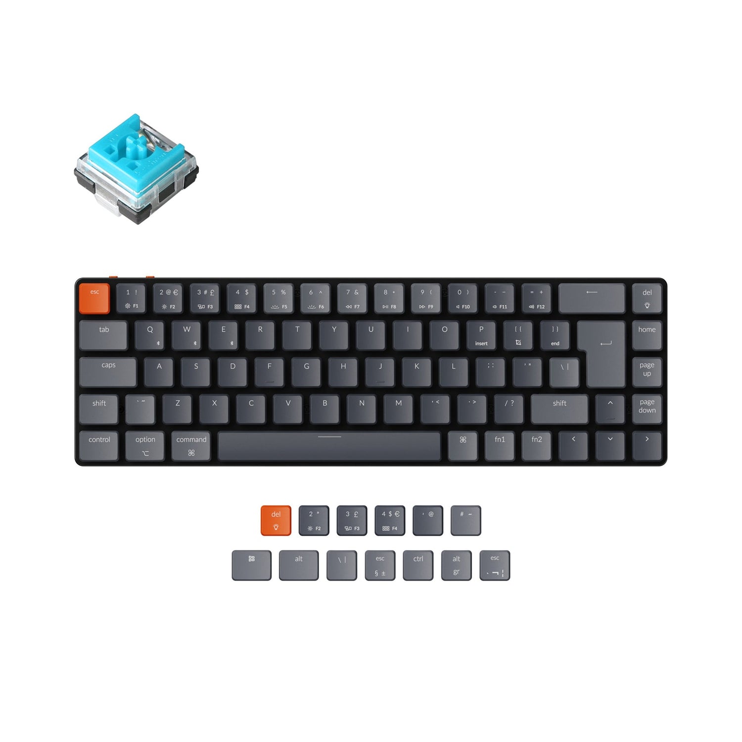 Keychron K7 Ultraschlanke kabellose mechanische Tastatur (UK-ISO-Layout)