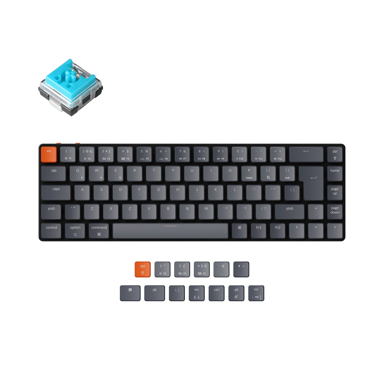 Keychron K7 Ultraschlanke kabellose mechanische Tastatur (UK-ISO-Layout)