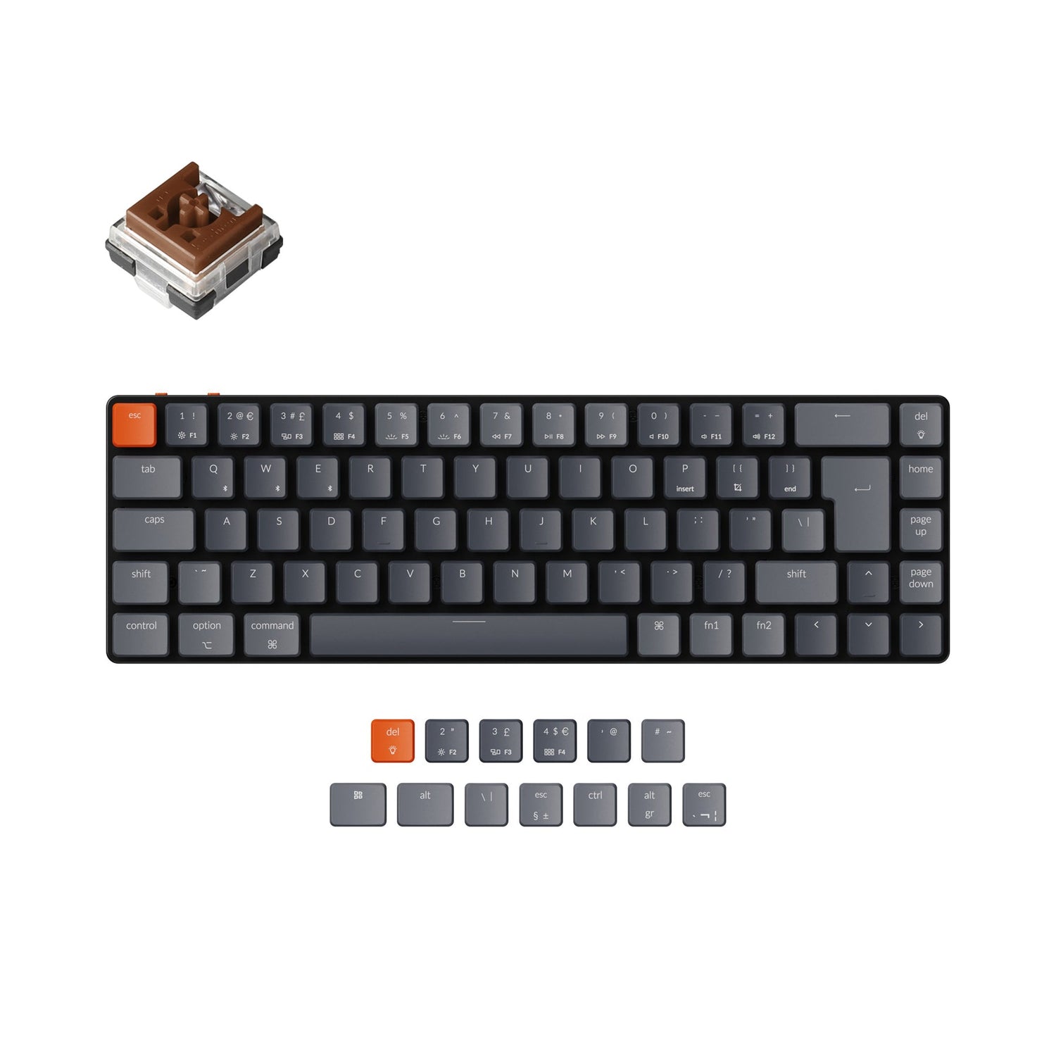 Keychron K7 Ultraschlanke kabellose mechanische Tastatur (UK-ISO-Layout)