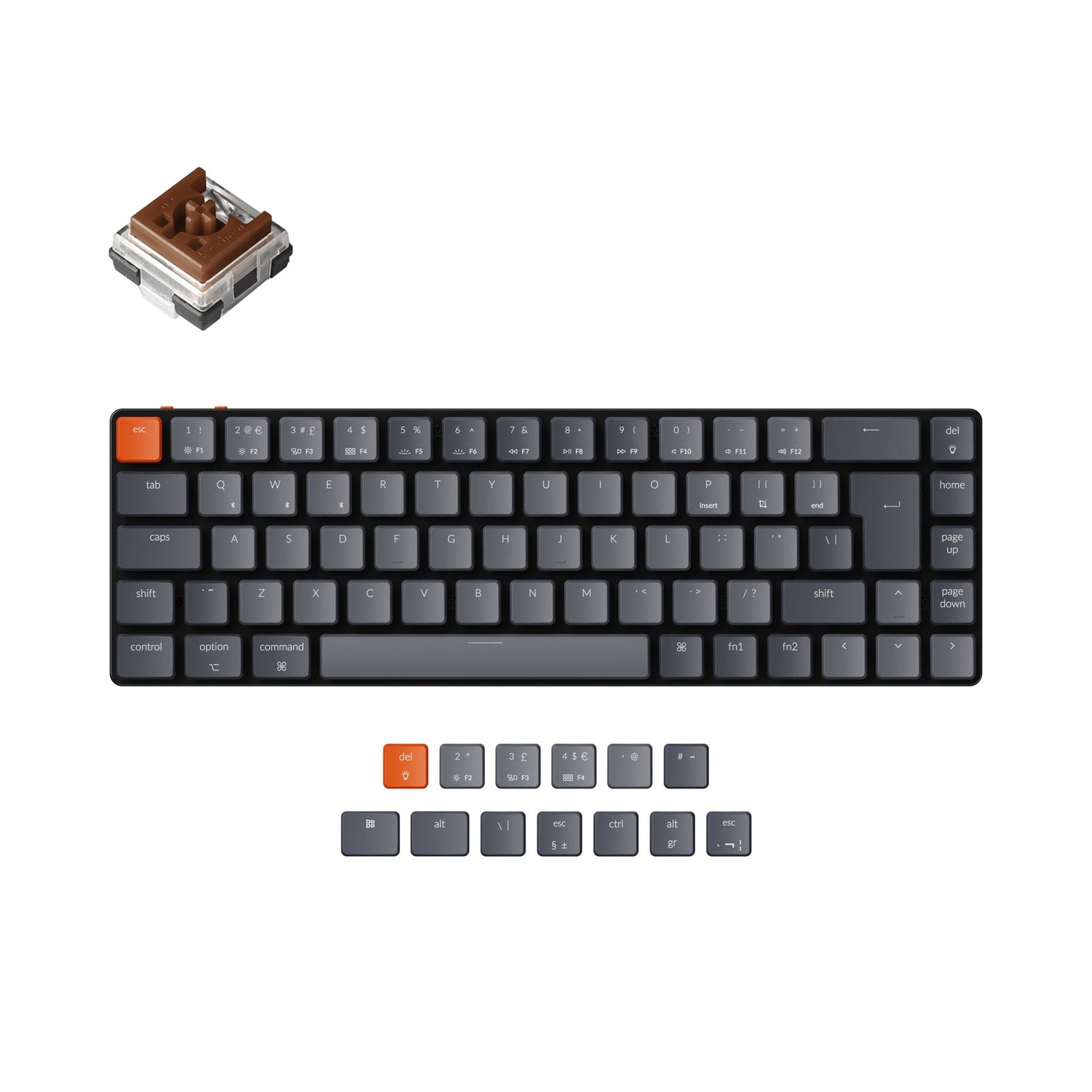 Keychron K7 Ultraschlanke kabellose mechanische Tastatur (UK-ISO-Layout)